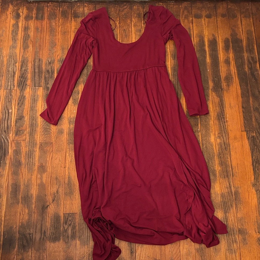 a new day Long Sleeve Burgundy Dress